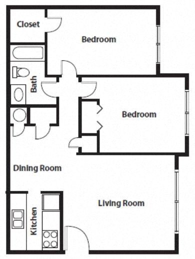 a floor plan of a living room and a dinning room